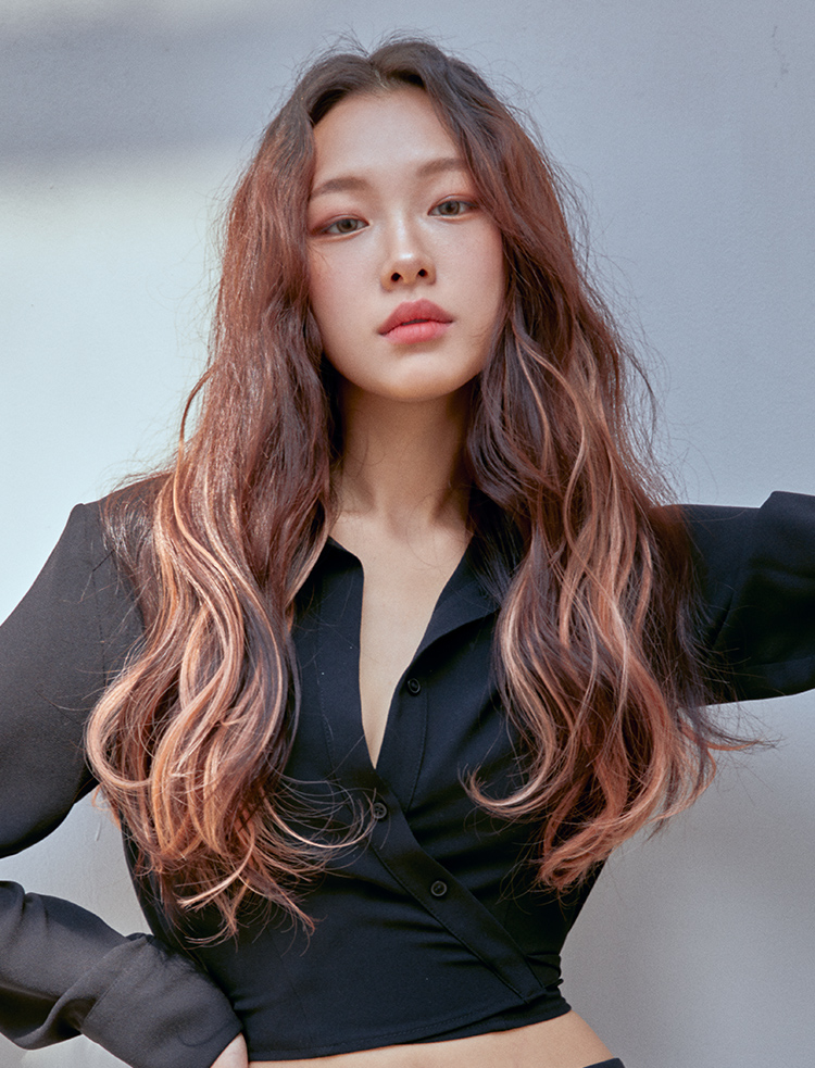 Festival♥ Color Piece 21 Inch Wave) Sunset Color 8 Types/Two-Tone Shaggy Color (Misty)