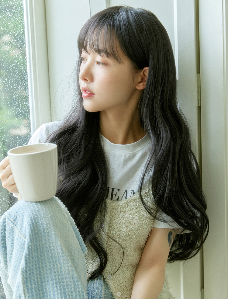 Wedding🖤 Full wig) Girlish Long Wave (Misty)