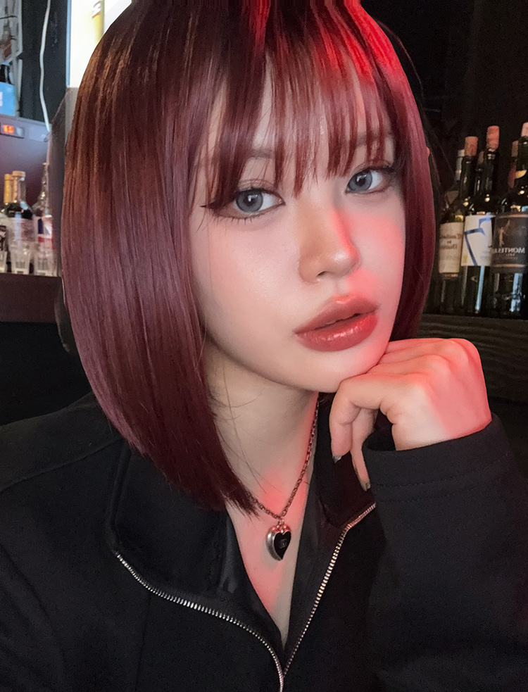 Festival♥ Salon Color Full Wig) Natural C-curl Bob Sonya (Misty)